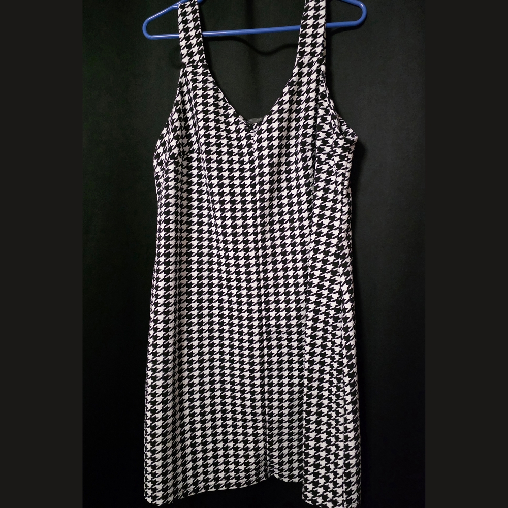 SHEIN Black and White Houndstooth Mini Dress